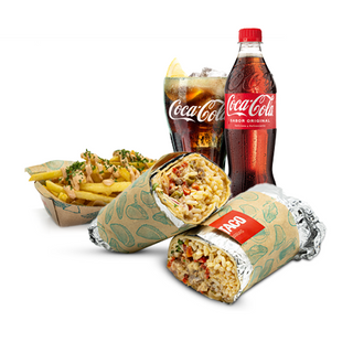 Menú burrito con Coca Cola
