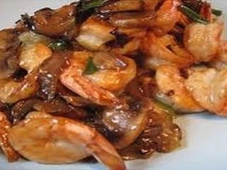 Gambas con Bambú y Setas