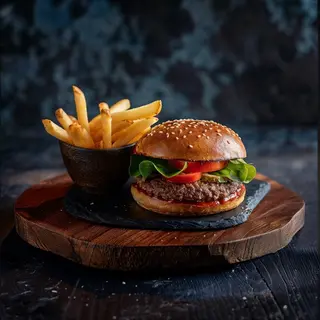 Beef Burger (No Cheese) with Chips