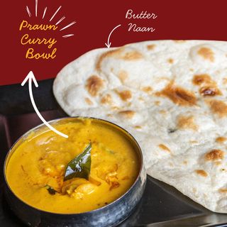 Goan Prawn Curry and Naan Bowl