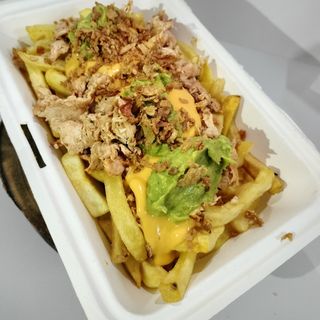 Pastrami chicken papas