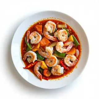 113 Gamberi in salsa piccante