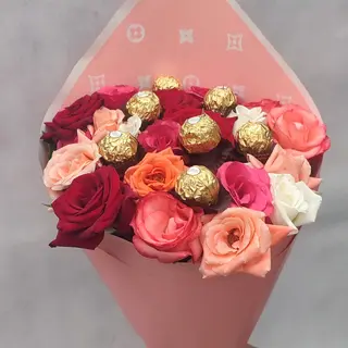 باقة ورد وشكولاطة 