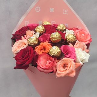 باقة ورد وشكولاطة 