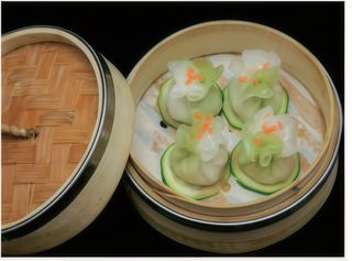 4 Dimsum di verdure miste sfoglia cristallo con spinaci 4 pezzi