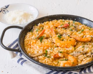 Risotto de Camarão e Cogumelos Frescos