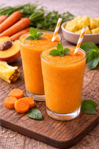 Smoothie owocowe marchewka-ananas-brzoskwinia