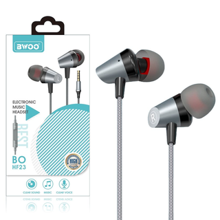 Auricular Cascos Efecto Cuerda Con Micrófono BWOO HF-23 Negro