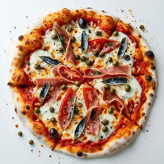 Pizza romana al piatto forno a legna