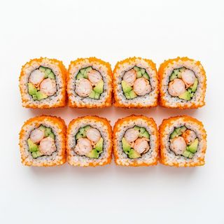 California Con Gambas Rojas Argentinas Y Tobiko (8 Uds.)