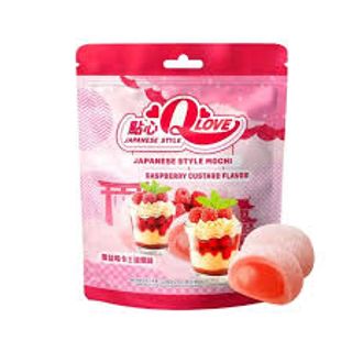 QLove Raspberry Custard Traditional Mochi Standing Pouch