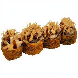 162. Maki Salmó Arrebossat Amb Salmó I Maionesa Picant Amb Salsa Anguila I Kataifi  (8 Uds.)