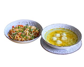 Удон з куркою+Суп з фрикадельками (350/300г)