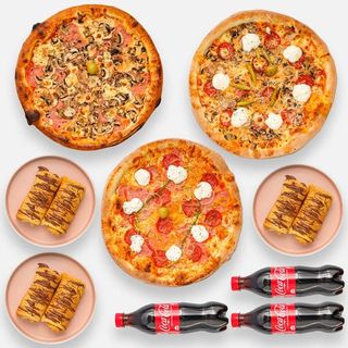 MIJEŠANA +SLAVONSKA+ MARGHERITA+ 3 Coca Cola 0,5l+ 6 kom palačinke Nutella