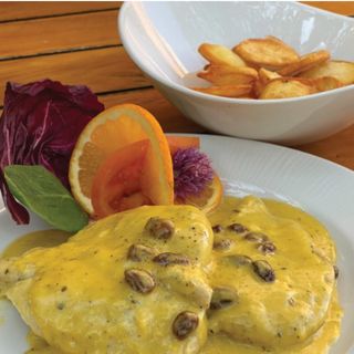 Pollo a la Naranja con Espinacas al Parmesano