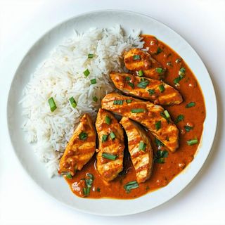 Straccetti di pollo al curry con riso basmati