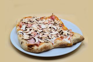 Teglia integrale prosciutto e funghi champ.