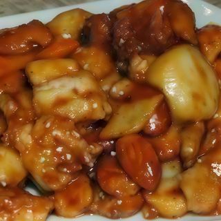 pollo con salsa picante