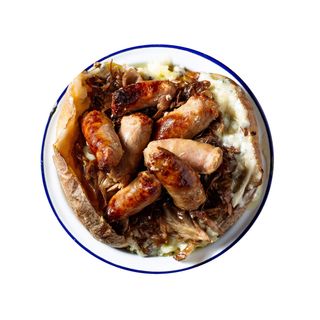 Fonduta di gorgonzola, radicchio e salsiccia