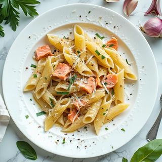 Penne al salmone e panna
