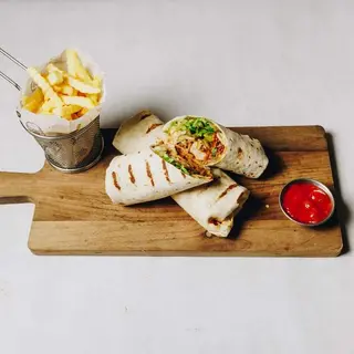 Tortilja pulled pork i pomfit (1 tortilla)