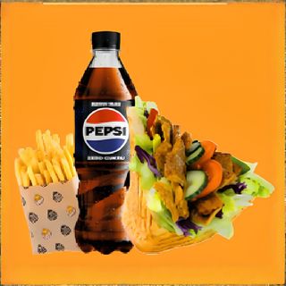 Big buła+ pepsi + frytki