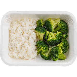 Сварен ароматен ориз и задушени броколи