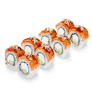 Philadelphia aburi z łososiem i sosem teriyaki