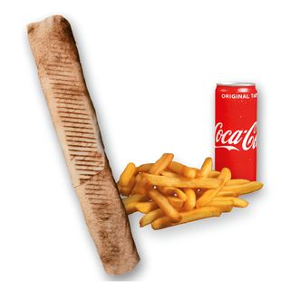 Super Rollo (mega), frytki, Coca-Cola 0,33l