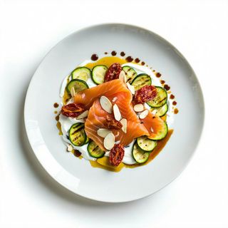 I6 –Carpaccio di salmone affumicato, zucchine grigliate