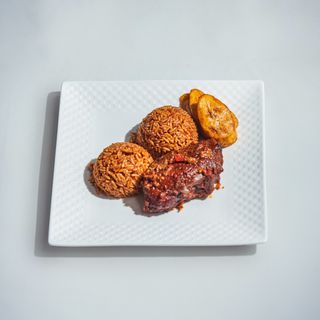 Jollof rice + Fried rice + Beef