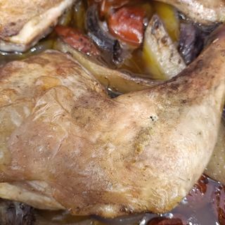 Cosce di pollo a forno con patate 