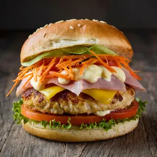 Hambúrguer de Frango em Pão 