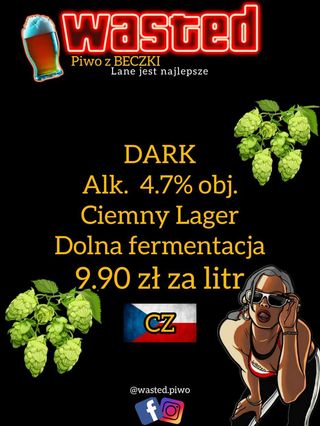 Dark ciemny Lager z Czech 4,7% 1l