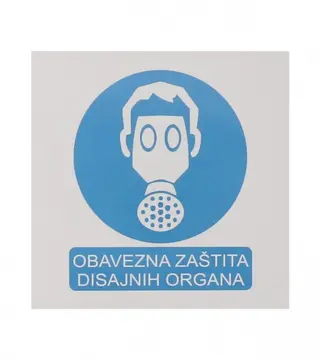 (005144) Naljepnica OBAVEZNA ZAŠTITA DISAJNIH ORGANA 19,5x19,5cm M50822