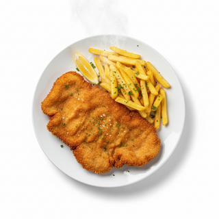 Snitel vienez si cartofi prajiti