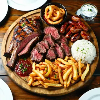 Onion Fried Beef and Chicken Platter for Two