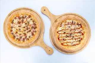 2 Medium Pizzas 
