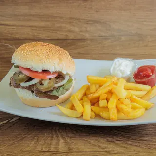 Hot burger i pomfrit