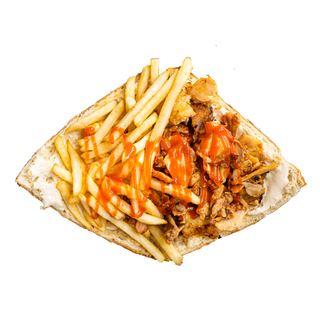 Kebab bułka z frytkami 