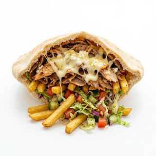Pita Kebab Con Queso