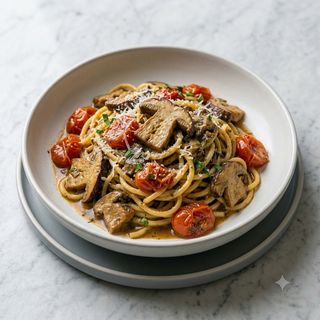 Tonnarelli ai funghi porcini e pomodoro pachino