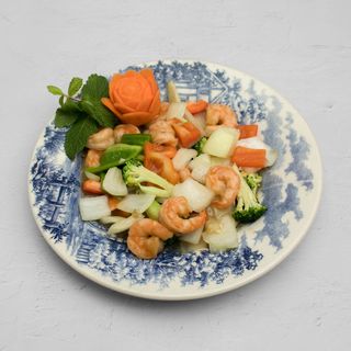 Gambas En Plato Quemado