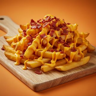 Batata Frita com Cheddar e Bacon