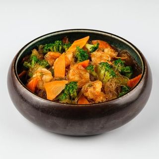 Kozice i brokula stakleni rezanci