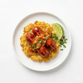 Patacón Con Chorizo Colombiano (2 Uds.)
