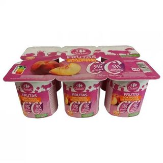 Yogur 00% con Melocoton Carrefour 6x125 Gr.