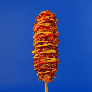 Corn dog sweet potato lady