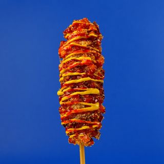 Corn dog sweet potato lady