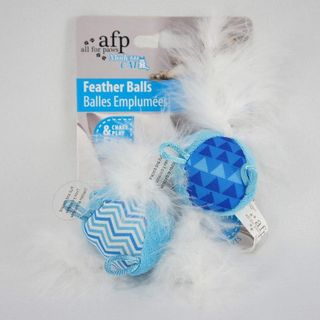 Balles Emplumees Bleue Jouet Pour Chat